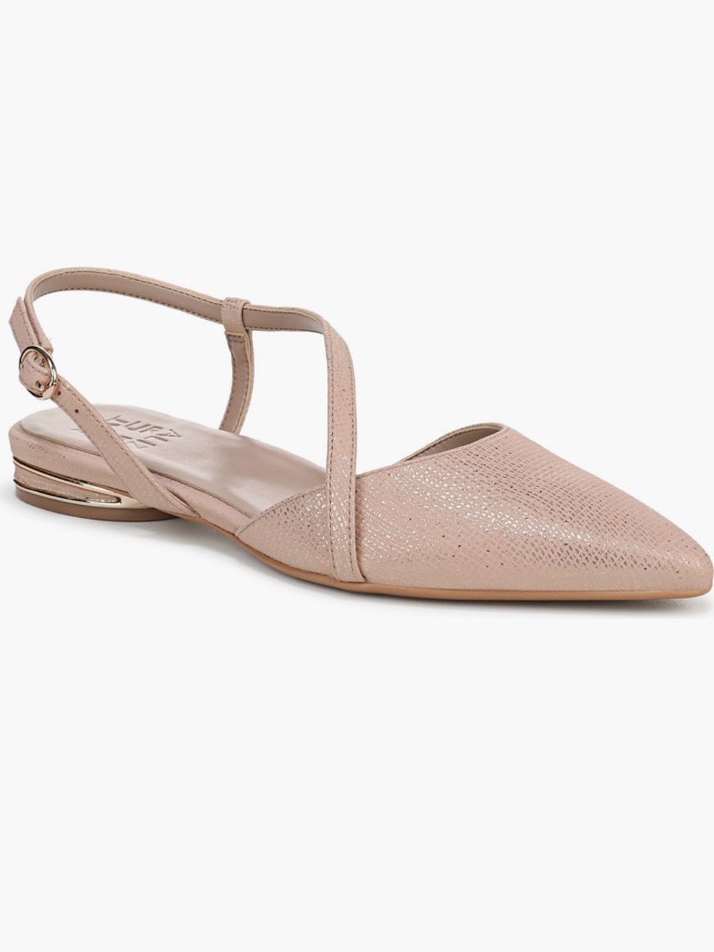 Naturalizer Sand leather hawaii slingback flats NWT